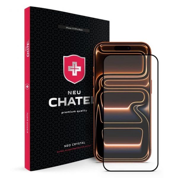 Стекло +NEU Chatel Corning Gorilla Glass with Mesh for iPhone 17/17 Pro Front Black