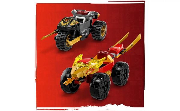 Блоковий конструктор LEGO Ninjago Автомобільна й байкова битва Кая і Раса (71789)