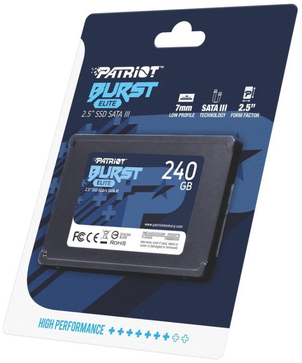 SSD накопичувач 240GB Patriot Burst Elite 2.5 SATAIII TLC (PBE240GS25SSDR)