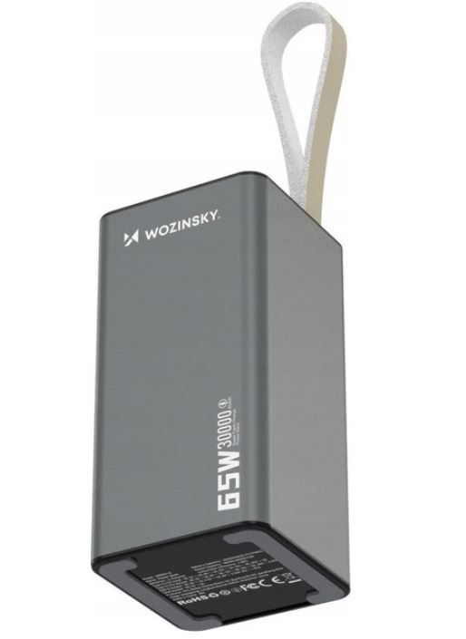 Зовнішній акумулятор Wozinsky 30000mAh K65+ 65W PD,QC USB-A,2xUSB-C Gray