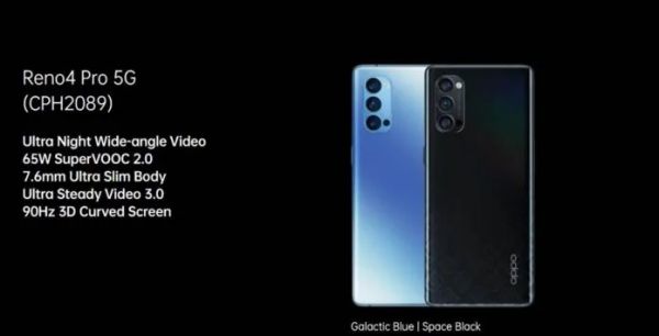 Смартфон OPPO Reno 4 Pro 5G 12/256GB Galactic Blue