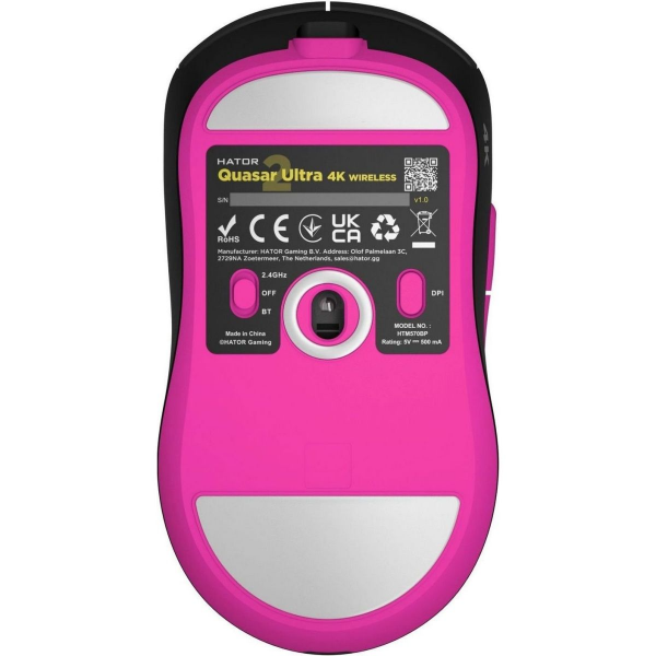 Мышь HATOR Quasar 2 ULTRA 4K wireless (HTM570BP) black/pink