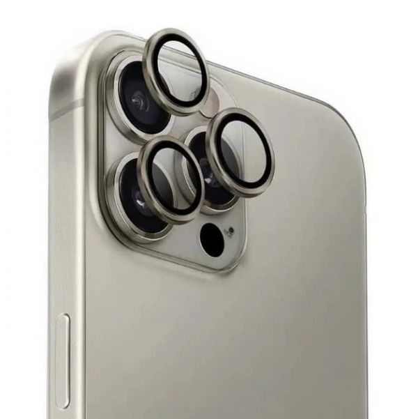 Линза на камеру  +NEU Chatel Metal Frame Lens Protector Glass for iPhone 15 Pro/15 Pro Max Natural