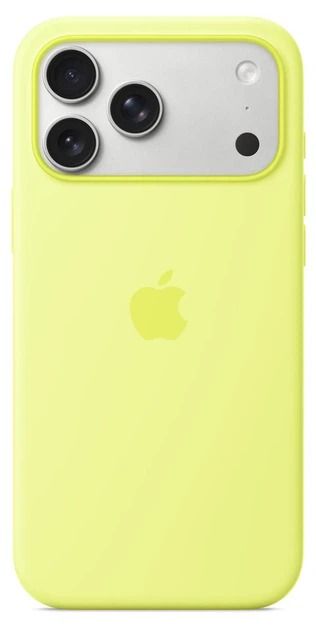 Silicone Case with Button, Animation & MagSafe iPhone 17 Pro Max (1:1 original), Neon Yellow