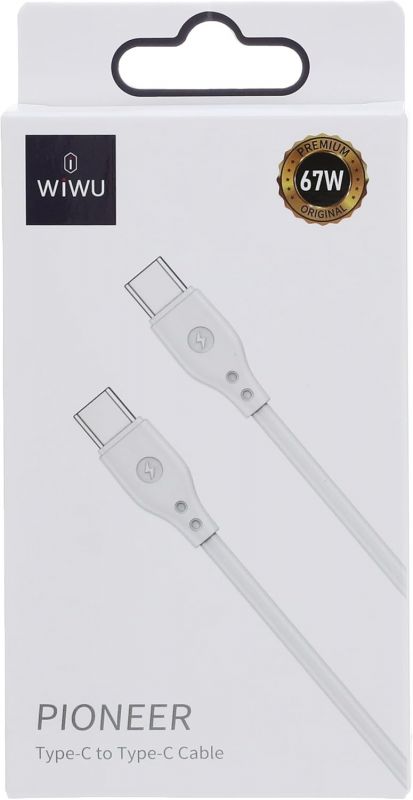 Кабель WIWU Pioneer Series Cable, 67W (Wi-C002) USB-C to USB-C 1м, White