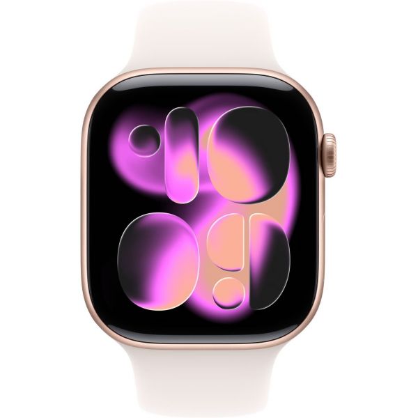 Apple Watch Series 11 GPS 42mm Rose Gold Aluminium Case with Light Blush Sport Band S/M MEU04
