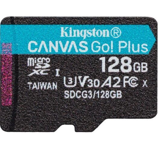 MicroSDXC 128GB UHS-I/U3 Class 10 Kingston Canvas Go! Plus + SD-адаптер (SDCG3/128GB)