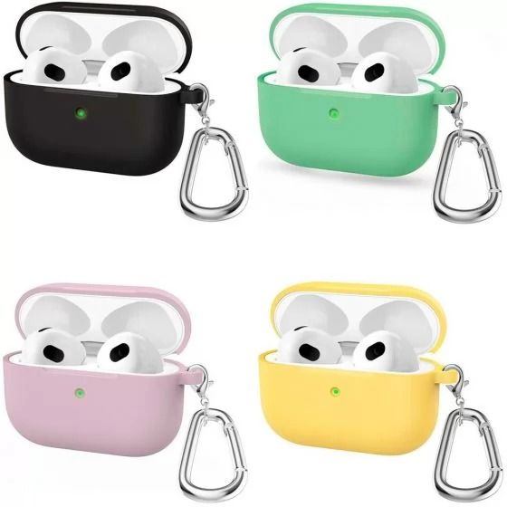 Чохол AirPods 4 Case (з мікрофіброю та карабіном), Stone Grey
