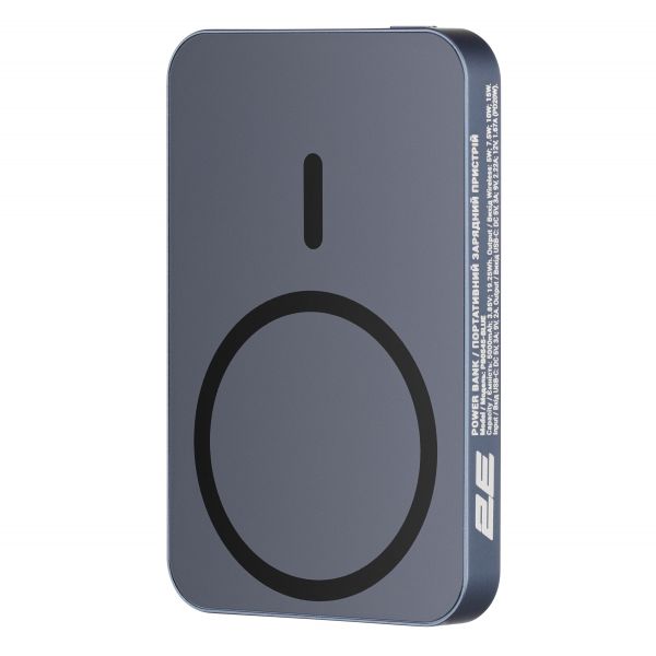 Акумулятор портативний літій-іонний Power Bank 2E Wireless QI 5000мА·год, 20Вт, P (синій)