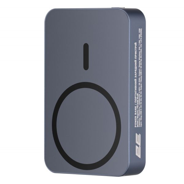 Акумулятор портативний літій-іонний Power Bank 2E Wireless QI 10000мА·год, 20Вт (синій)