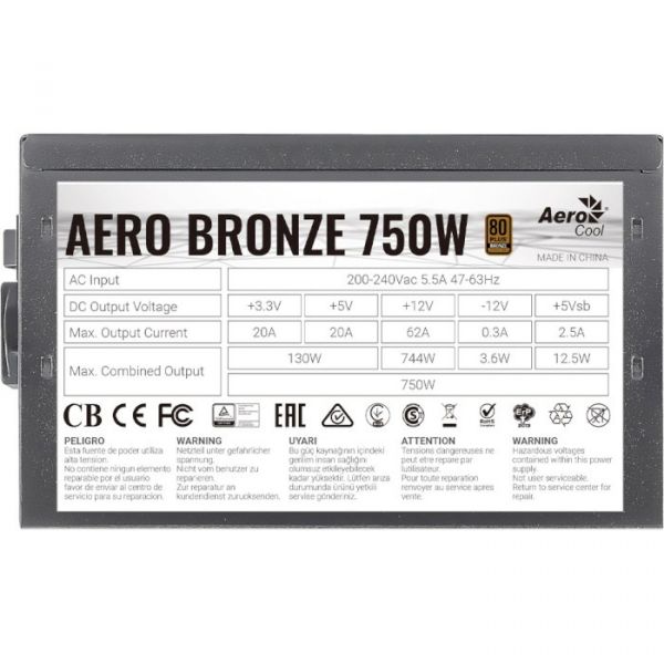 Блок живлення Aerocool Aero Bronze 750W (ACPB-AR75AEC.11)