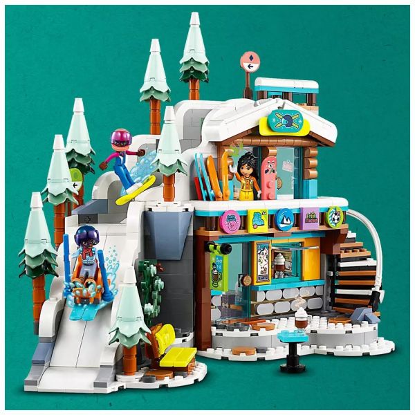Блоковий конструктор LEGO Святкова Лижна траса та кафе (41756)