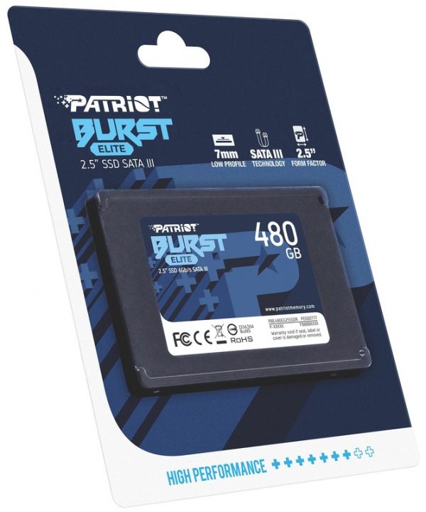 SSD накопичувач 480GB Patriot Burst Elite 2.5" SATAIII TLC (PBE480GS25SSDR)