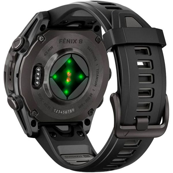 Смарт-годинник Garmin Fenix 8 43mm AMOLED Sapphire Carbon Gray DLC Tit. (010-02903-20/21)