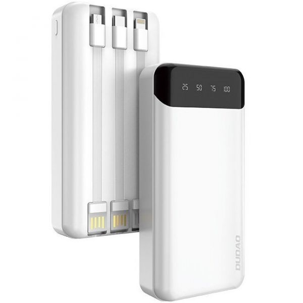 Портативний зарядний пристрій Power Bank Dudao 20000mAh USB-C/microUSB/Lightning White