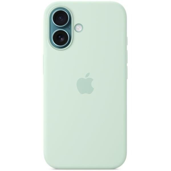 Чохол Silicone Case with Button, Animation & MagSafe iPhone 16 (1:1 original), Aquamarine