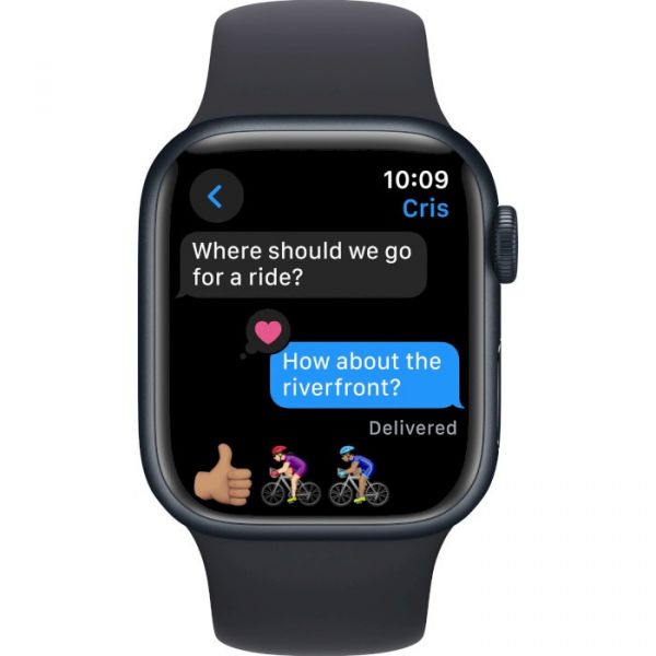 Apple Watch Series 9 GPS 45mm Midnight Aluminum Case with Midnight Sport Band - M/L (MR9A3)