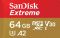 Карта пам'яті SanDisk 64 GB microSDXC UHS-I U3 V30 A2 Extreme (SDSQXAH-064G-GN6MA)