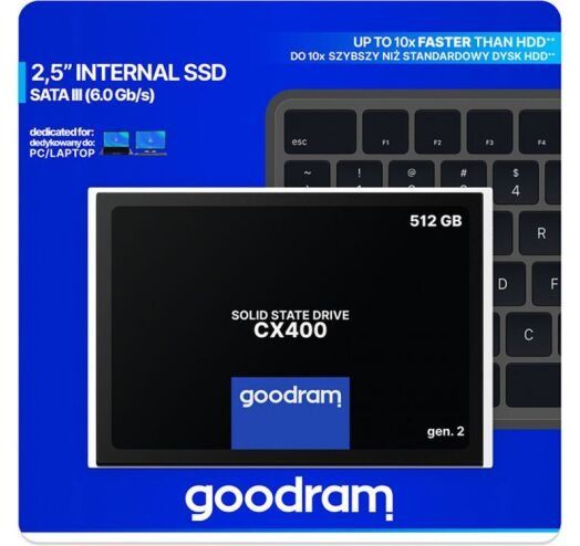 SSD накопичувач 512GB GOODRAM CX400 Gen.2 2.5" SATAIII 3D TLC (SSDPR-CX400-512-G2)