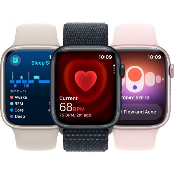 Apple Watch Series 9 GPS 45mm Midnight Aluminum Case with Midnight Sport Band - M/L (MR9A3)