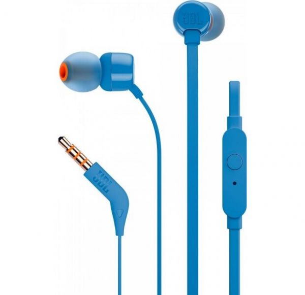 Навушники вкладиші JBL TUNE 110 Blue (JBLT110BLU)