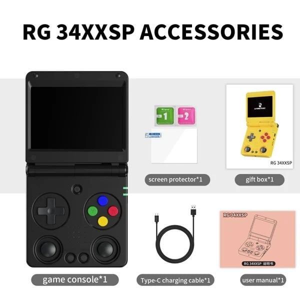 Портативная игровая приставка Anbernic RG 34XXSP 64GB Yellow Anbernic RG 34XXSP 64GB Black