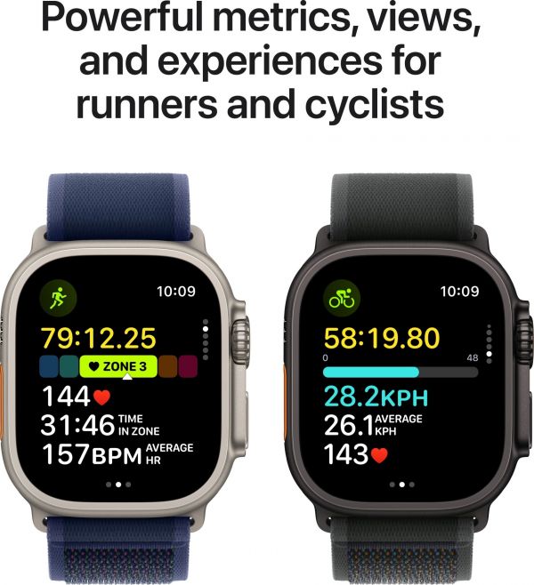 Apple Watch Ultra 2 GPS + Cellular 49mm Black Titan. Case w. Dark Green Alpine Loop - Medium (MX4R3)