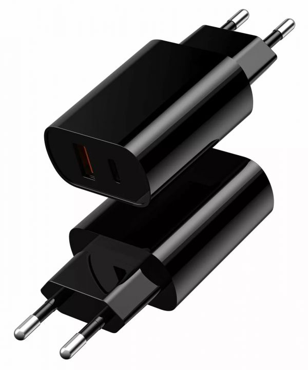 Мережевий зарядний пристрій WIWU Wi-U002 QC Adapter PD+QC+Cable：Type-C to USB. Black