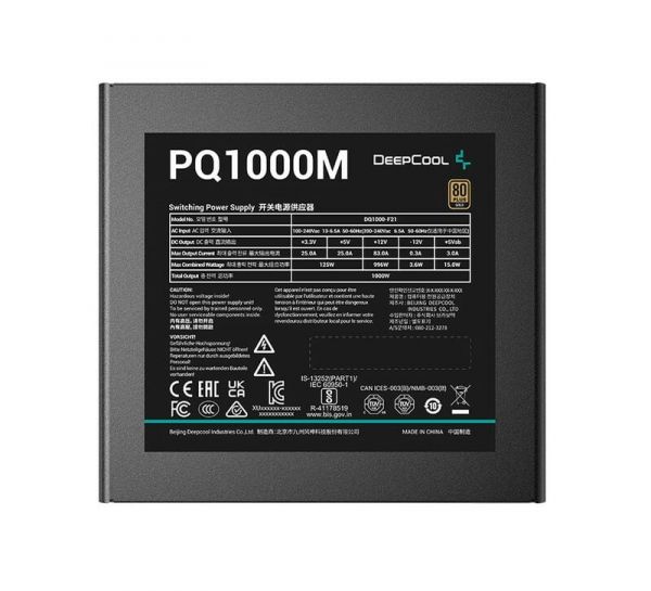 Блок живлення Deepcool PQ 1000 W 80+Gold (PQ1000M)(R-PQA00M-FA0B-EU)