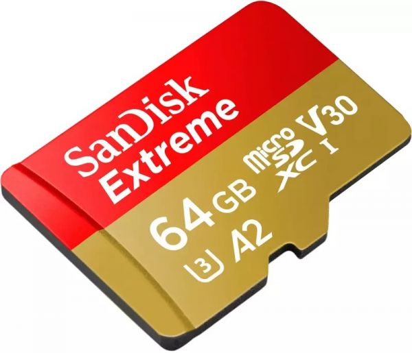 Карта пам'яті SanDisk 64 GB microSDXC UHS-I U3 V30 A2 Extreme (SDSQXAH-064G-GN6MA)