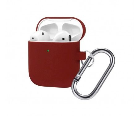 AirPods 2 Case Protection (с карабіном) Marsala