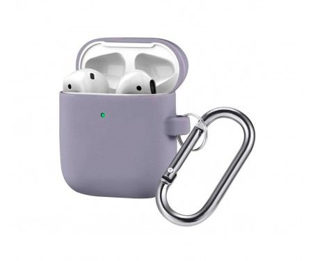Чохол AirPods 2 Case Protection (с карабіном) Lavender Gray