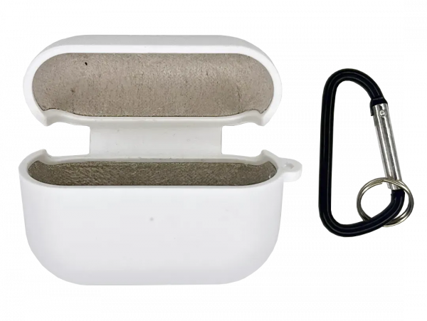 Чохол AirPods 4 Case (з мікрофіброю та карабіном), White