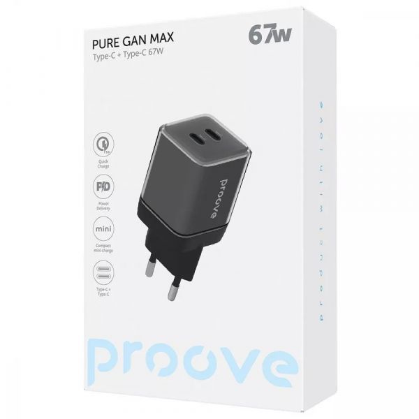 МЗП Proove Pure GaN Max 67W (Type-C + Type-C) (black)