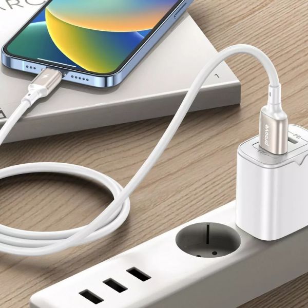 Кабель Proove Flex Metal USB to Lightning 2.4A (1m) (white)