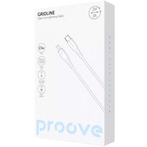 Кабель Proove GridLine Type-C to Lightning 27W (1m) (white)