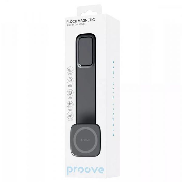 Автомобільний тримач Proove Block Magnetic Stick-on Car Mount Magnetic Ring (black)