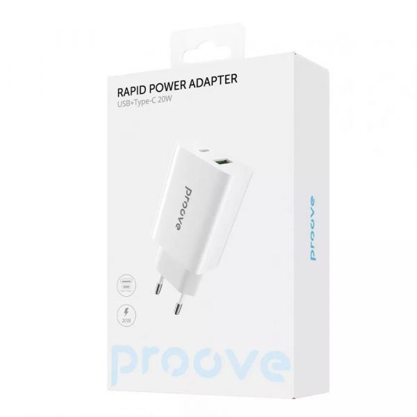 МЗП Proove Rapid 20W (Type-C + USB) (white)