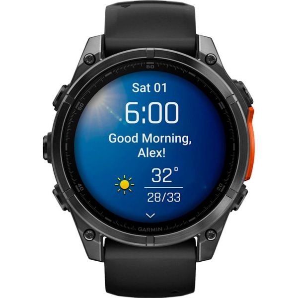 Смарт-годинник Garmin Fenix 8 47mm AMOLED Slate Gray with Black Silicone Band (010-02904-00)