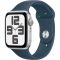 Apple Watch SE 2 GPS 44mm Silver Aluminium Case with Storm Blue Sport Band M/L (MREE3)