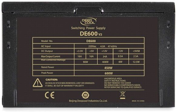 Блок живлення Deepcool DE600 V2 (DP-DE600US-PH)