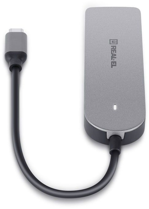 USB-хаб REAL-EL CQ-415 Space Grey