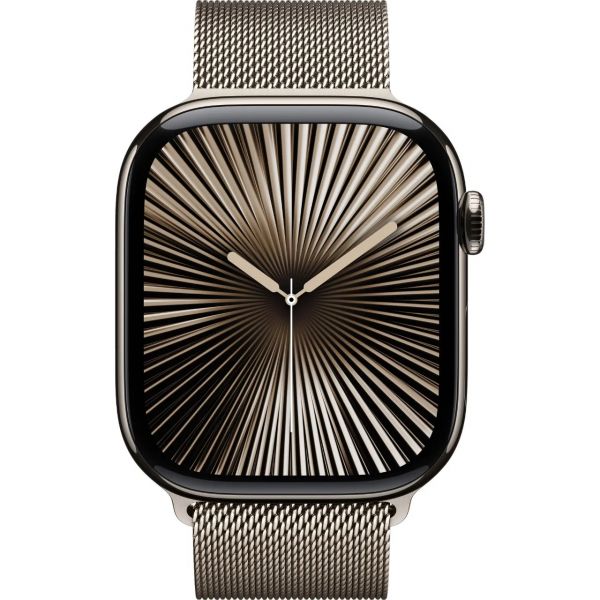 Apple Watch Series 10 GPS + Cellular 46mm Natural Titanium Case  Natural Milanese Loop - M/L (MWYC3)