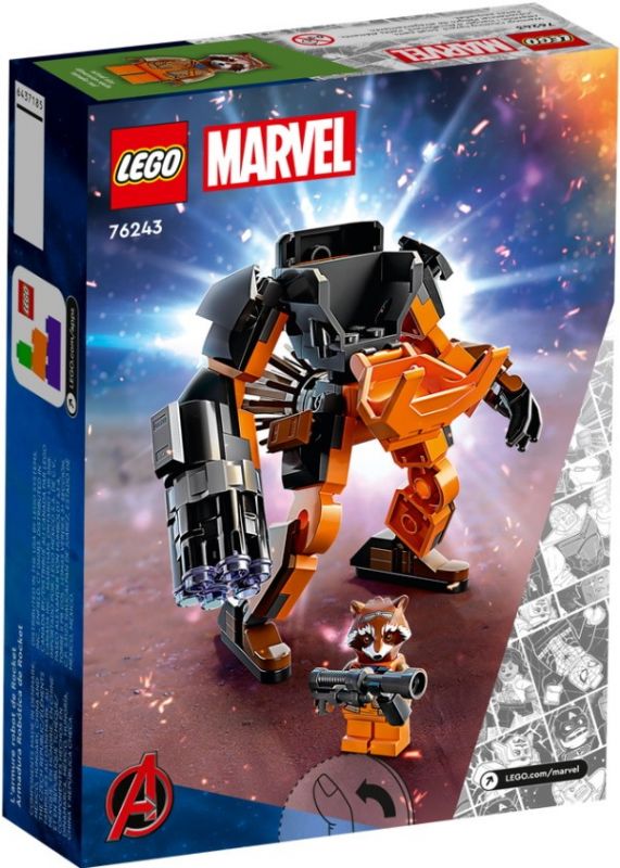 Блоковий конструктор LEGO Marvel Робоброня Єнота Ракети (76243)