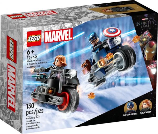 Блоковий конструктор LEGO Marvel Мотоцикли Чорної Вдови й Капітана Америки (76260)