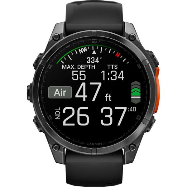 Смарт-годинник Garmin Fenix 8 47mm AMOLED Slate Gray with Black Silicone Band (010-02904-00)