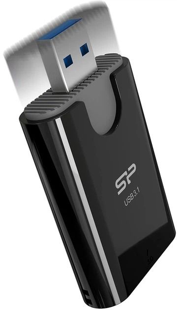 Картридер Card Reader USB3.1 SILICON POWER Combo SD/microSD Black (SPU3AT3REDEL300K)