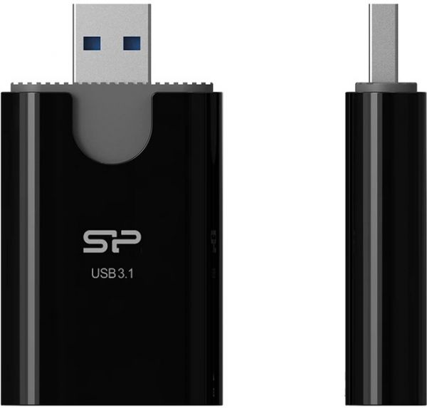 Картридер Card Reader USB3.1 SILICON POWER Combo SD/microSD Black (SPU3AT3REDEL300K)