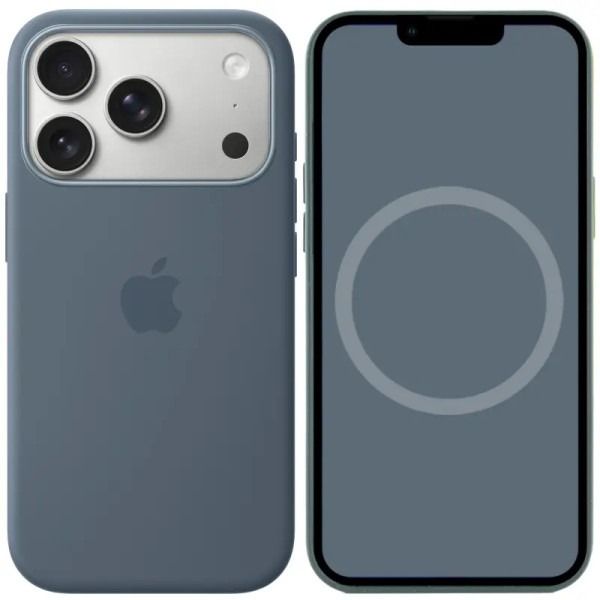 Silicone Case with Button, Animation & MagSafe iPhone 17 Pro Max (1:1 original), Anchor Blue