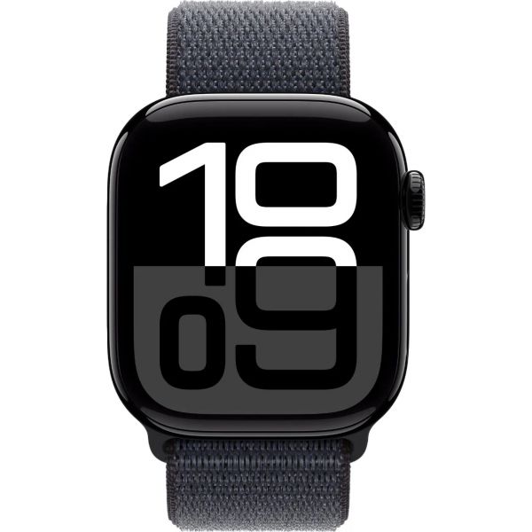 Apple Watch Series 10 GPS 42mm Jet Black Aluminum Case with Ink Sport Loop MWWG3